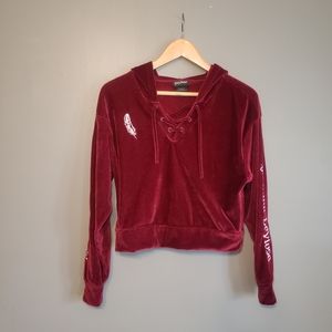 Harry Potter Wingardium Leviosa Girls Cropped Plush Hoodie